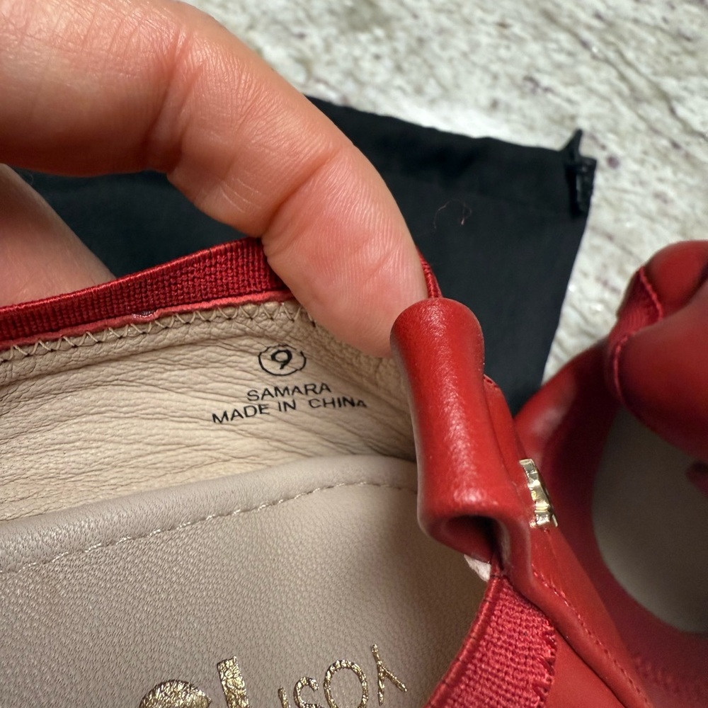 Yosi Samra Red Leather Flats - Picture 5 of 7